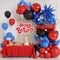 Navy Blue Red Silver Balloon Arch Garland Kit with Star & 4D Foil Balloons – Birthday, Graduation, Men’s Party & Science Theme Party Decorations